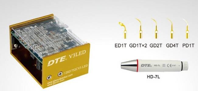 DTE-V3 LED Ультразвуковой встраиваемый скалер с оптикой, в комплекте 6 насадок