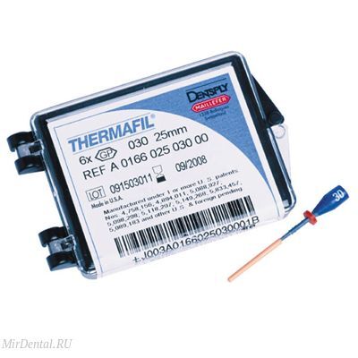 Thermafil - обтураторы 25 мм, ISO 30, 30 шт. Dentsply Sirona