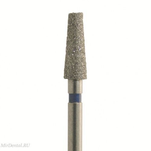 Бор алмазный 854 025 FG, синий, 5 шт. Форма: конус со срезанным концом.