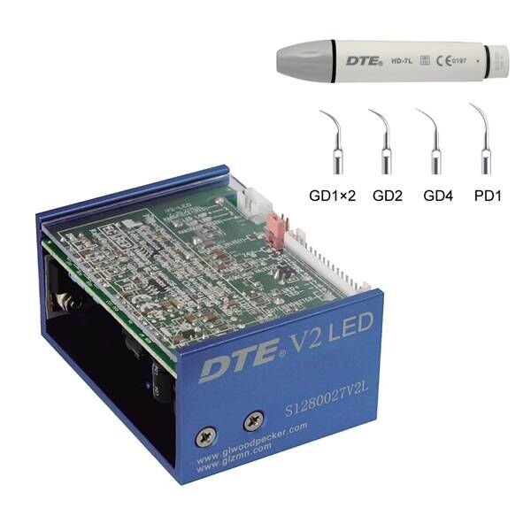 DTE-V2 LED Ультразвуковой встраиваемый скалер со светом, в комплекте 5 насадок