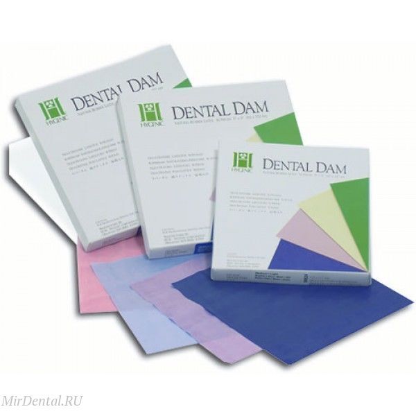 Латексные платки (листы) для коффердама DENTAL DAM LIST MEDIUM средней толщины (уп/36шт)