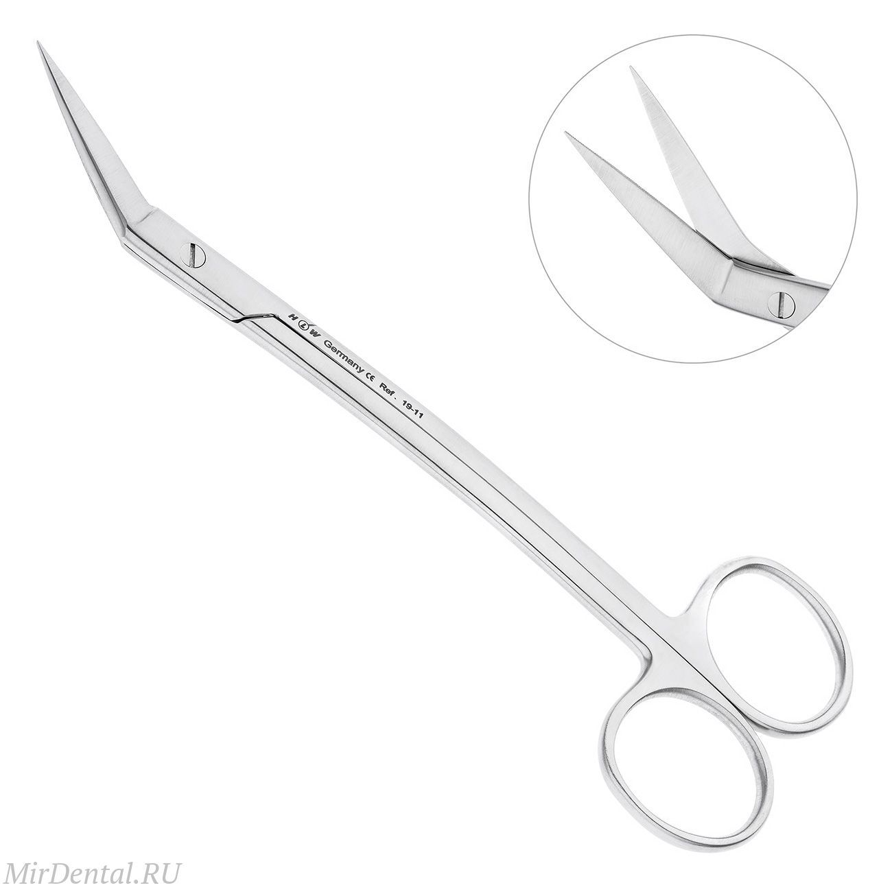 Ножницы хирургические угловые Goldmann-Fox, 16 см, 19-11*