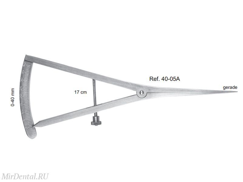Кронциркуль прямой, 0-40 мм, 17 см, 40-05A*