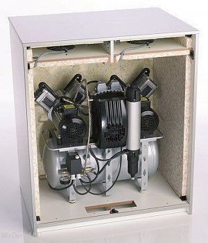 Деревянный шумопоглощающий шкаф с электронно управляемым вентилятором , для компрессоров Primo, Duo, Tornado 1 и Tornado 2