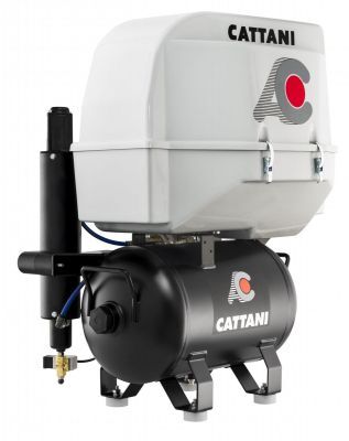 Компрессор стоматологический безмасляный Cattani для cad/cam систем 165л/мин при 8 атм, ресивер 45л (в кожухе) Cattani (Италия)