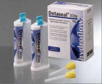 Detaseal hydroflow Xlite fast set, корригирующий материал, стандартная упаковка 2х50мл DETAX