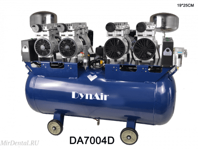 DA7004D Компрессор без кожуха, с осушителями, 272 л/мин, ресивер 100 л, безмасляный, 1-фазный, на 4-5 установок с внешними вакуумными агрегатами JIANGSU DYNAMIC MEDICAL TECHNOLOGY CO., LTD (Китай)