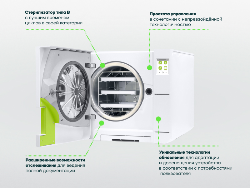 Интерфейс управления стерилизатором W&H Lina 22