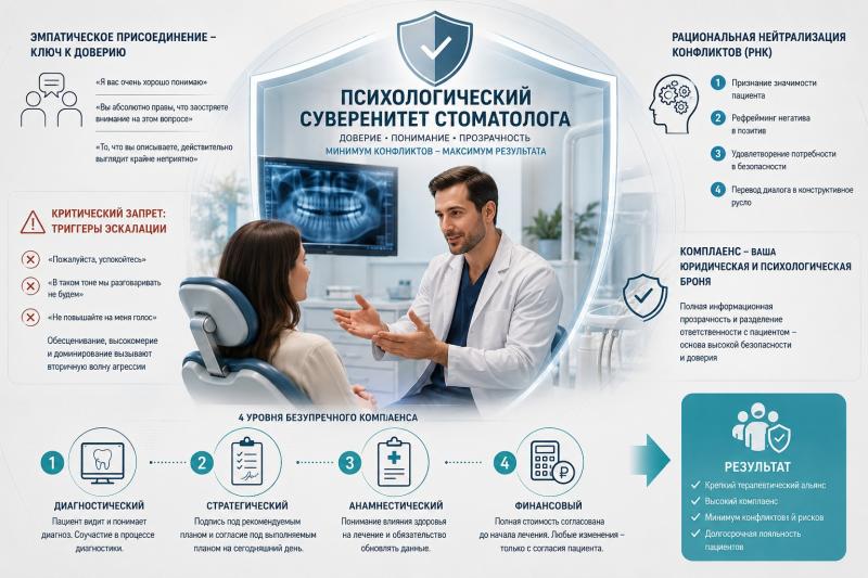 Психологический суверенитет стоматолога: Как нейтрализовать конфликты, управлять возражениями и выстраивать безупречный комплаенс