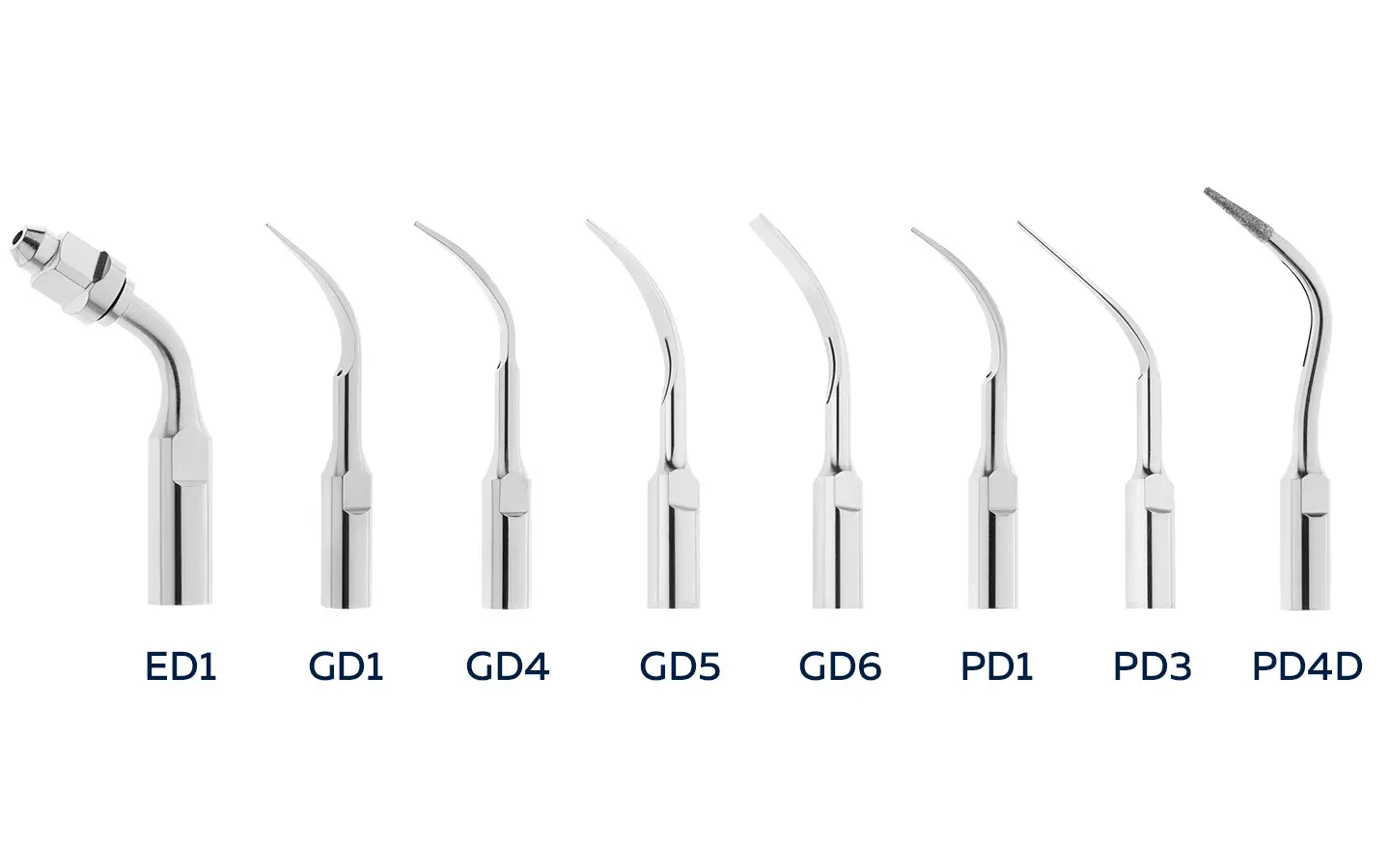 Комплект 8 насадок DTE D7 LED для скейлинга и эндодонтии