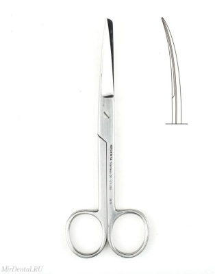 Ножницы изогнутые Standard 14 см (тупоконечные/остроконечные) Medenta-Instruments (Пакистан)  131-353