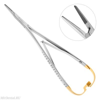 Иглодержатель хирургический Mini-Head Lichtenberg TC, 17 см, 20-22A* HLW Dental (Германия)