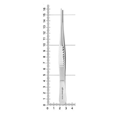 Пинцет атравматичный прямой De Bakey, 15см, 22-34* HLW Dental (Германия)