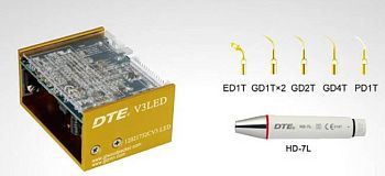 DTE-V3 LED Ультразвуковой встраиваемый скалер с оптикой, в комплекте 6 насадок