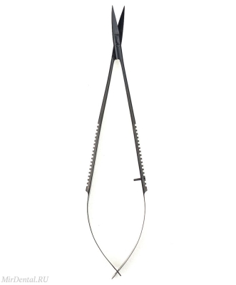 131-259-TN Ножницы микрохирургические изогнутые по плоскости Castroviejo 15см Medenta-Instruments (Пакистан)  131-259-TN
