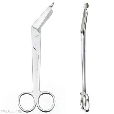 Ножницы изогнутые по ребру Hercules 19 см (зазубренные) Medenta-Instruments Co (Пакистан)