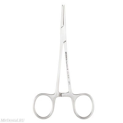 Зажим кровоостанавливающий прямой Micro halstead, 1х2 зубый, 113-116-P, 12,5 см Medenta-Instruments (Пакистан)  113-116-P