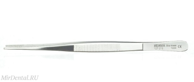 Пинцет анатомический прямой Brophy с насечками, ребристый, 15см Medenta-Instruments (Пакистан)  107-212-P