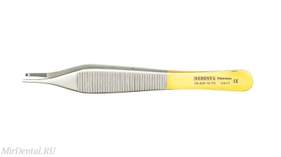 Пинцет для мягких тканей с перекрестными насечками, 1х2 зубый, 12с Medenta-Instruments (Пакистан)  05-422-12ТС-P