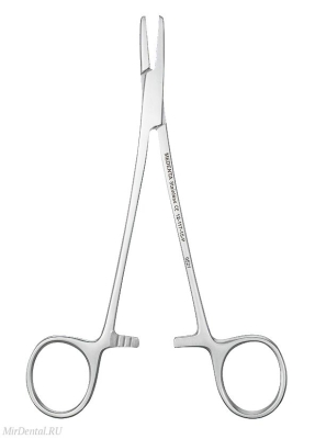 Иглодержатель с фиксатором, прямой с насечками, 15см Medenta-Instruments (Пакистан)  12-117-15-P