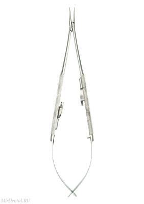 Иглодержатель с фиксатором, прямой, 18см Medenta-Instruments (Пакистан)  12-210-18-P