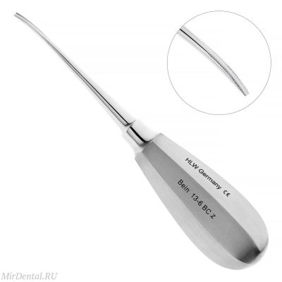 Элеватор Bein, зубчатый, изогнутый, 2 мм, 13-6BCZ* HLW Dental (Германия)