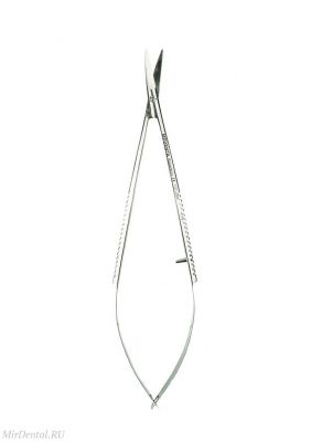 Ножницы микрохирургические изогнутые по плоскости Castroviejo 15см Medenta-Instruments Co (Пакистан)