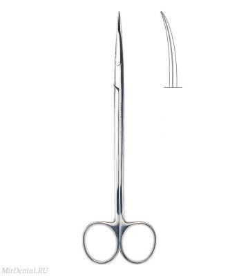 Ножницы изогнутые Metzenbaum Delicate 18 см (остроконечные) Medenta-Instruments Co (Пакистан)