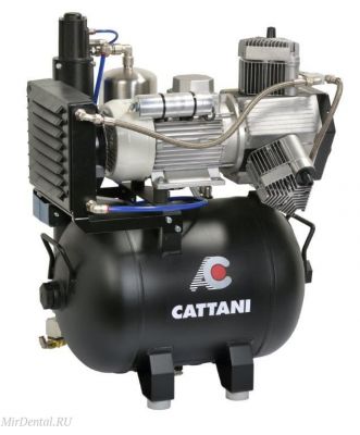 Компрессор стоматологический безмасляный 1- фазный Cattani на 3-4 установки, с осушителем Cattani (Италия)