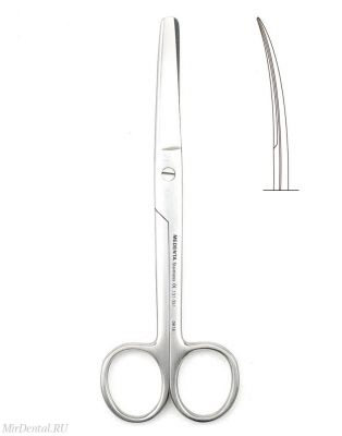Ножницы изогнутые Standard (тупоконечные), 14 см Medenta-Instruments Co (Пакистан)