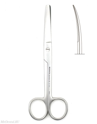 Ножницы изогнутые Standard (тупоконечные), 14 см Medenta-Instruments (Пакистан)  131-351