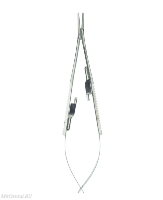 Иглодержатель с фиксатором, прямой с насечками, 14 см Medenta-Instruments (Пакистан)  121-423-P