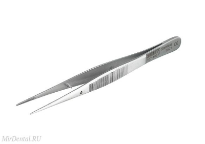 Пинцет анатомический прямой Pointed ребристый, 10см Medenta-Instruments (Пакистан)  107-196-P