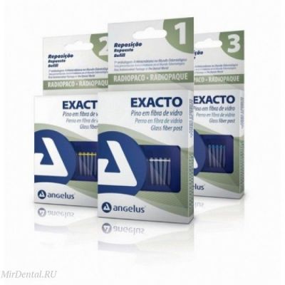 Штифты стоматологические стекловолоконные - Exacto Translucent Refill №2 (d=0,9мм), уп/5шт. ANGELUS (Бразилия)