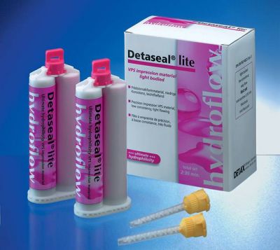 Detaseal hydroflow lite regular set, корригирующий материал, стандартная упаковка 2х50мл DETAX