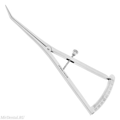 Кронциркуль изогнутый, 0-40 мм, 17 см, 40-05B* HLW Dental (Германия)