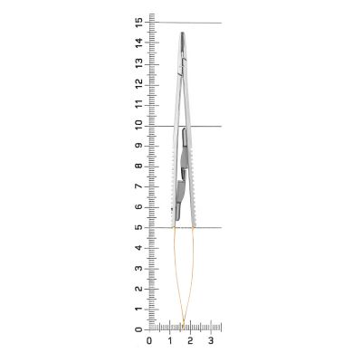 Иглодержатель хирургический изогнутый CastroviejoTC, 14,0 см, 20-29* HLW Dental (Германия)