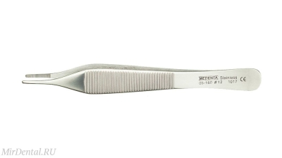 Пинцет с насечками, 12см Medenta-Instruments (Пакистан)  05-160-12-P
