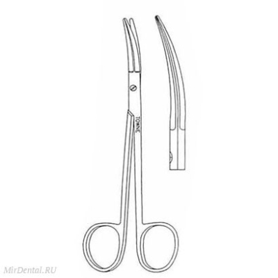 Ножницы косметические изогнутые с зазубренным лезвием, 18см Medenta-Instruments (Пакистан)  04-395-18