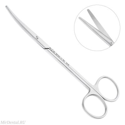 Ножницы изогнутые, тупой кончик, Metzenbaum, 14,5 см,, 19-26* HLW Dental (Германия)