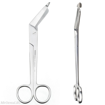 Ножницы изогнутые по ребру Hercules 19 см (зазубренные) Medenta-Instruments (Пакистан)  04-550-19