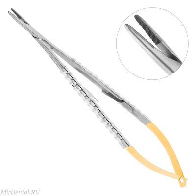 Иглодержатель хирургический прямой Micro-Nadelhalter TC, 18 см, 40-95TC* HLW Dental (Германия)