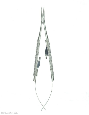 Иглодержатель с фиксатором, изогнутый, Barraquer 121-430-P, 13 см Medenta-Instruments (Пакистан)  121-430-P