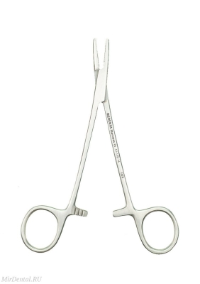 Иглодержатель с фиксатором, прямой с насечками, 14см Medenta-Instruments (Пакистан)  12-135-14-P