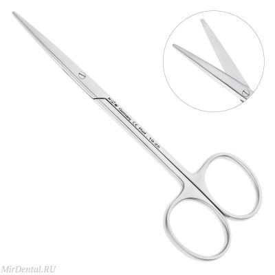Ножницы прямые, тупой кончик, Metzenbaum, 12 см,, 19-25* HLW Dental (Германия)
