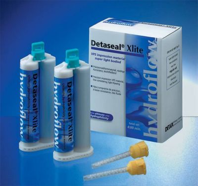 Detaseal hydroflow Xlite regular set, корригирующий материал, стандартная упаковка 2х50мл DETAX