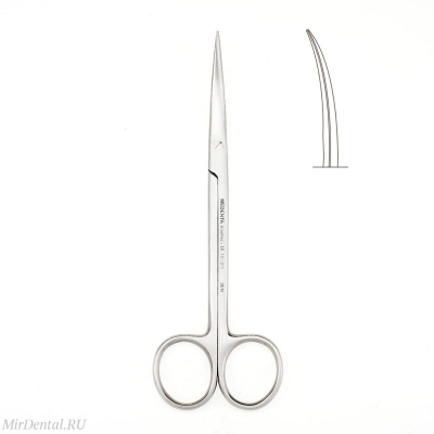 Ножницы изогнутые по плоскости Metzenbaum 14 см (остроконечные), 131-311-P Medenta-Instruments (Пакистан)  131-311-P