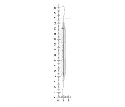 Кюрета парадонтологическая Gracey MF, форма 1/2, ручка DELUX, диаметр 10 мм, экстра легкая, 26-36BMF* HLW Dental (Германия)