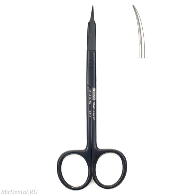 Ножницы стоматологические шарнирные изогнутые Goldman-Fox 13 см Medenta-Instruments (Пакистан)  131-213-TN