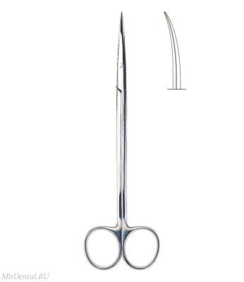 Ножницы изогнутые Metzenbaum Delicate 18 см (остроконечные) Medenta-Instruments (Пакистан)  131-320